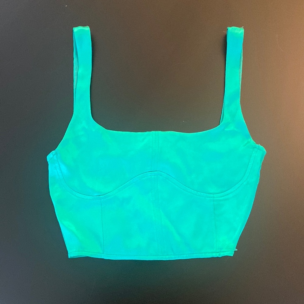 Green Zara crop top